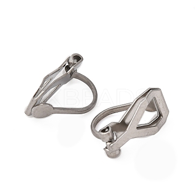 316 Surgical Stainless Steel Clip-on Earring Findings STAS-P397-02P-1