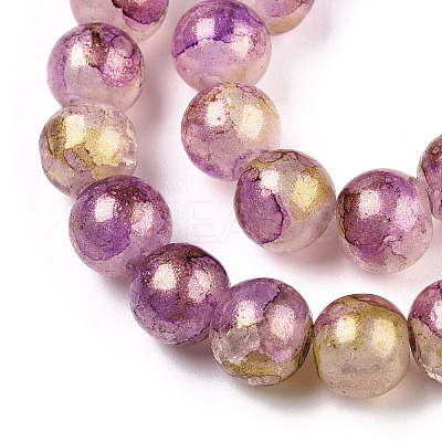 Baking Paint Crackle Glass Bead Strands DGLA-R053-05L-1