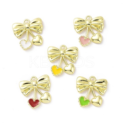 Rack Plating Alloy Enamel Pendants PALLOY-D007-05-1