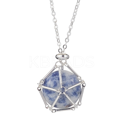 Stainless Steel Macrame Pouch Empty Stone Holder for Pendant Necklace Making NJEW-JN04532-03-1