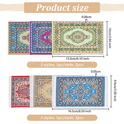 6Pcs 6 Styles Mini Cloth Turkey-Persia Carpet DIY-OC0012-26-1