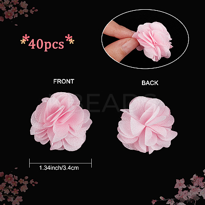 40Pcs Polyester Fabric Flowers FIND-CP0001-07B-1