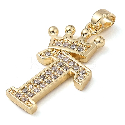 Rack Plating Brass Micro Pave Cubic Zirconia Pendants KK-D535-01T-RS-1