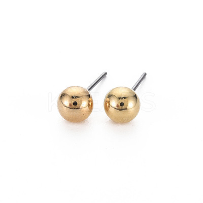 ABS Plastic Pearl Ball Stud Earrings for Women EJEW-S213-01B-A01KC-RS-1