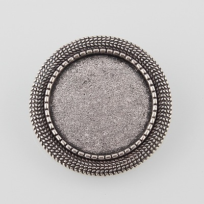 Vintage Alloy Brooch Cabochon Bezel Settings X-PALLOY-O038-20AS-1