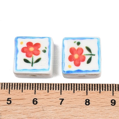 Printed Handmade Porcelain Beads PORC-G016-04B-1