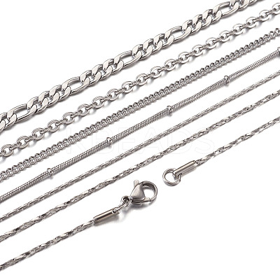 304 Stainless Steel Chain Necklace NJEW-TA0001-10P-1