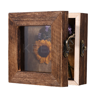 Square Wood Insect Display Case with White EVA Foam Mat Inside CON-WH0086-103A-1