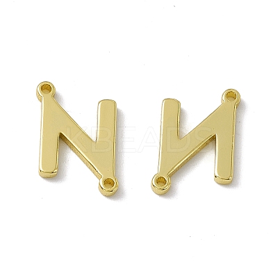 Rack Plating Brass Letter Connector Charms KK-C007-38G-N-1