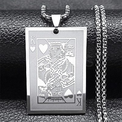 Non-Tarnish 201 Stainless Steel Pendant Necklace NJEW-K253-12P-1