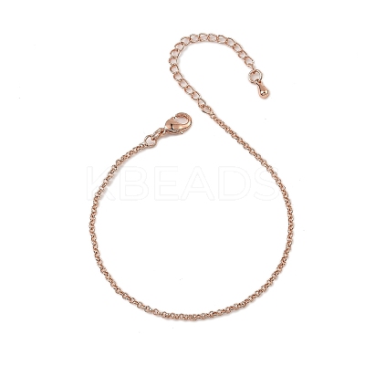 Brass Rolo Chain Bracelets for Women BJEW-G735-05RG-1
