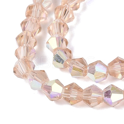 AB Color Plated Transparent Glass Beads Strands GLAA-G127-01-02F-1