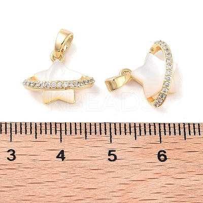 Brass Micro Pave Clear Cubic Zirconia Pendants KK-B102-29G-1