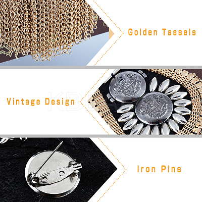Detachable Iron Tassel Epaulettes FIND-FH0005-47G-1