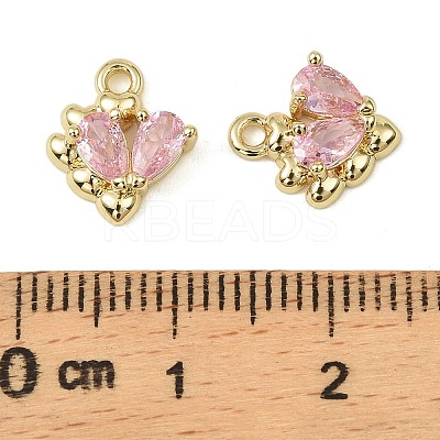 Brass Micro Pave Cubic Zirconia Pendants KK-C107-14A-G-1