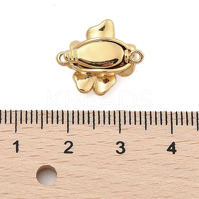 Brass Micro Pave Clear Cubic Zirconia Box Clasps KK-C075-18G-1