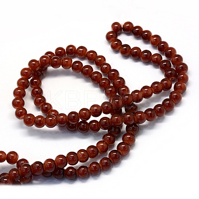Baking Paint Imitation Jade Glass Round Bead Strands DGLA-Q021-6mm-11-1