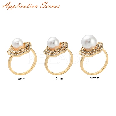 Rhombus Brass Micro Pave Clear Cubic Zirconia Adjustable Ring Settings KK-D378-34G-1