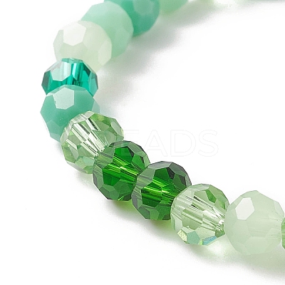 Gradient Color Faceted Glass Beaded Kids Bracelets BJEW-JB09173-1