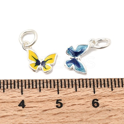 925 Sterling Silver Enamel Pendants STER-K188-15S-1