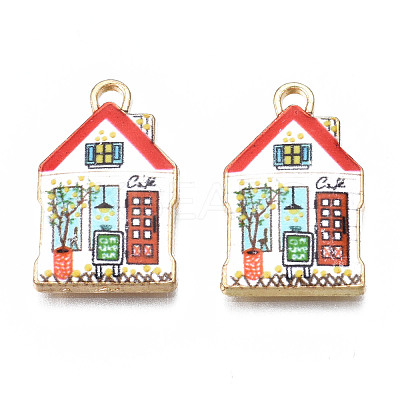 Rack Plating Alloy Enamel Pendants ENAM-T011-159B-1