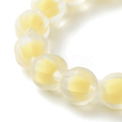 Bead in Bead Transparent Acrylic Pumpkin Beads Stretch Bracelet for Kid BJEW-JB06593-1