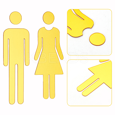 Acrylic TOILET Sign Stickers DIY-WH0569-66A-03-1
