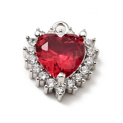 Brass Micro Pave Cubic Zirconia Charms KK-G414-13P-1
