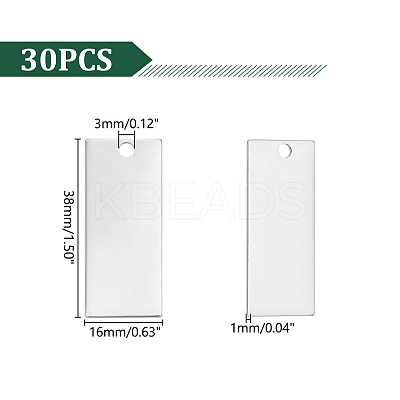 30Pcs 201 Stainless Steel Pendants STAS-UN0056-98-1