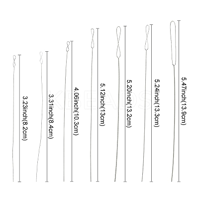 7pcs 7 Styles Stainless Steel Straight Sewing Embroidery Threads FIND-YWC0014-004-1