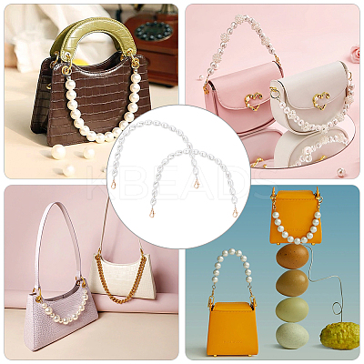2Pcs Plastic Imitation Pearl Bead Bag Straps FIND-PH0008-21-1
