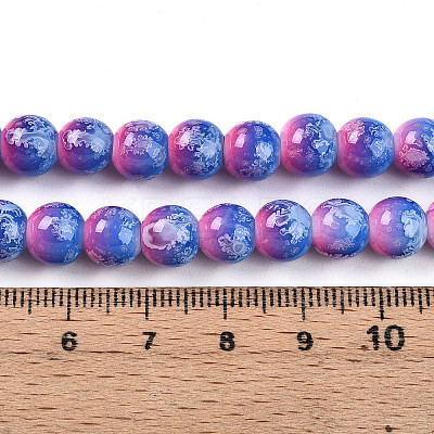 Baking Paint Glass Beads Strands X-DGLA-N008-8mm-02-1
