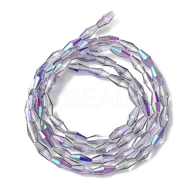 Transparent Electroplate Glass Beads Strands GLAA-K064-05A-HR01-1