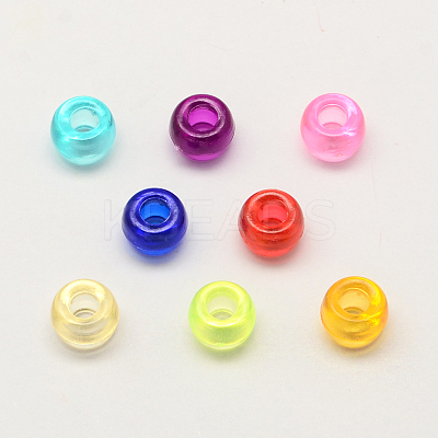 Transparent Acrylic European Beads MACR-Q156-02-1