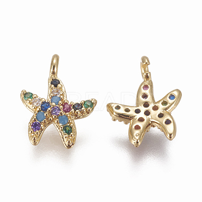 Brass Micro Pave Cubic Zirconia Charms ZIRC-F103-21-1