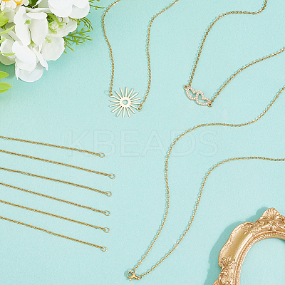 12Pcs 4 Styles 304 Stainless Steel Cable Chain Necklace Making STAS-SC0010-23G-1