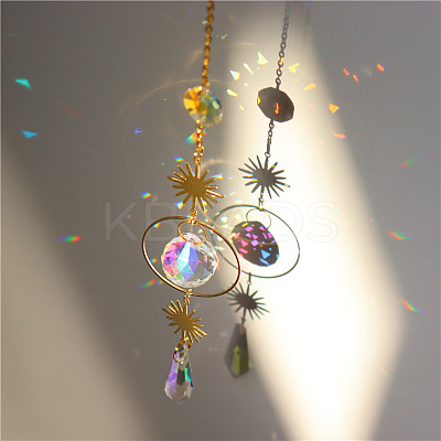 Quartz Crystal Big Pendant Decorations HJEW-PW0001-018D-1