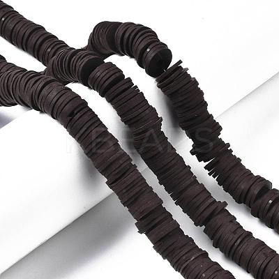 Flat Round Handmade Polymer Clay Beads CLAY-R067-12mm-38-1