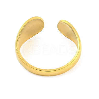 304 Stainless Steel Teardrop Open Cuff Ring for Women LS-RJEW-S406-01G-06-1