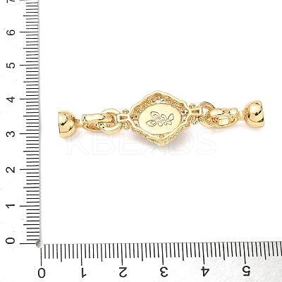 Brass Micro Pave Clear Cubic Zirconia Fold Over Clasps KK-U059-41G-01-1