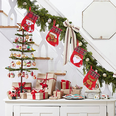 12Pcs 4 Styles Cloth Christmas Stocking Gift Bag Pendant Decoration FIND-SP0020-60C-1