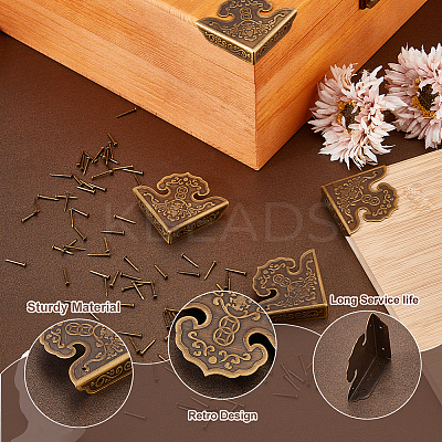 4Pcs Brass Box Corner Protectors FIND-FH0017-05AB-1