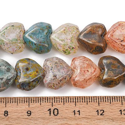 Painted Glass Beads Strands GLAA-B037-14-1