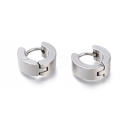 Tarnish Resistant 304 Stainless Steel Huggie Hoop Earrings X-EJEW-O087-09D-P-1