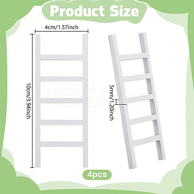 Wooden Ladder Miniature Ornaments AJEW-WH0270-937-1