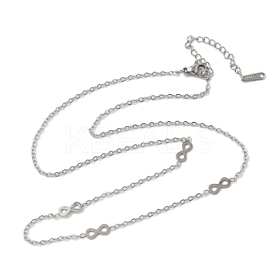 304 Stainless Steel Link Chain Necklaces for Women Men NJEW-K292-01H-P-1