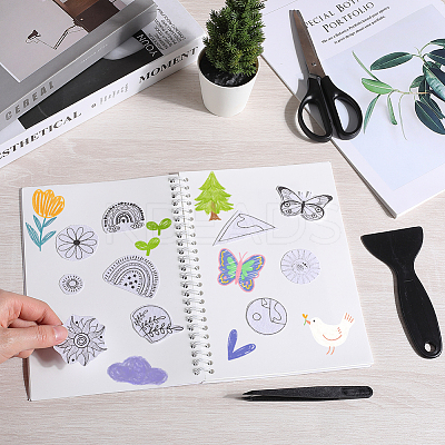 Sticker Collecting Loose-leaf A5 Spiral Bound Notebook AJEW-CP0007-84C-1