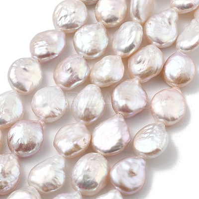 Natural Baroque Keshi Pearl Beads Strands PEAR-P064-18A-01A-1