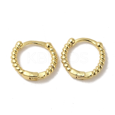 Twisted Ring Brass Huggie Hoop Earrings for Women EJEW-C097-06B-G-1