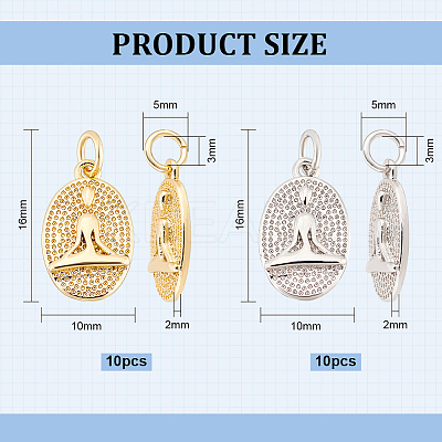 20Pcs 2 Colors Brass Pendants KK-BC0009-56-1